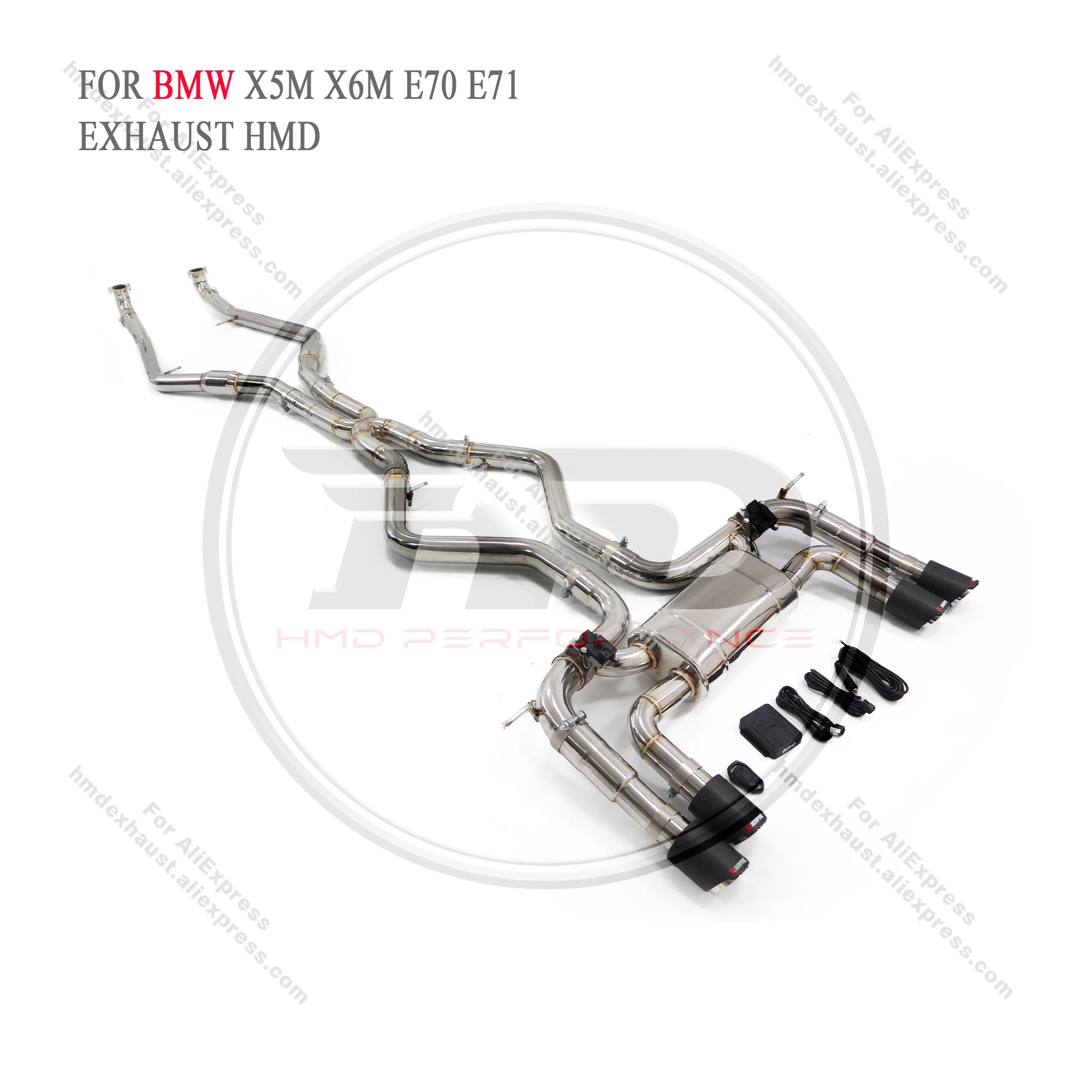 

HMD Exhaust System Stainless Steel Performance Catback for BMW X5M X6M E70 E71 4.4T Muffler With Valve