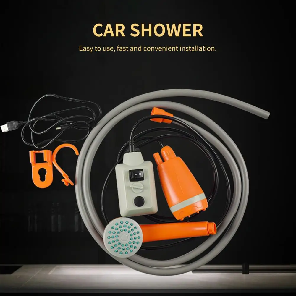 Camping Shower Head Electric Outdoor Shower Set Compact Ergonomic Design  Practical High Pressure Camping Shower Head