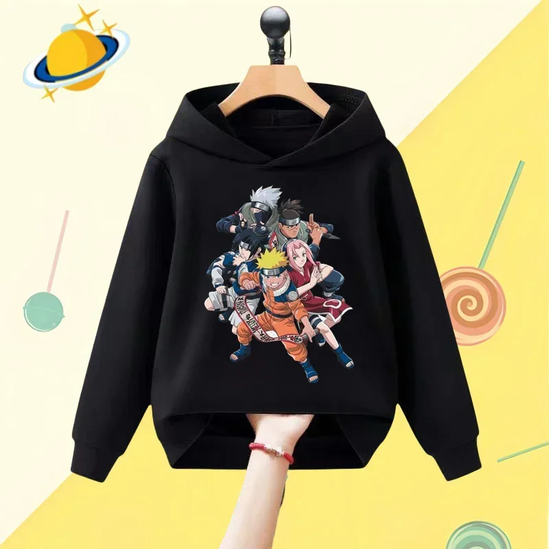 Naruto Anime kids Hoodie Naruto cartoon print Autumn/Winter Long sleeve sweatshirt Boys Girls Kawaii casual top Harajuku