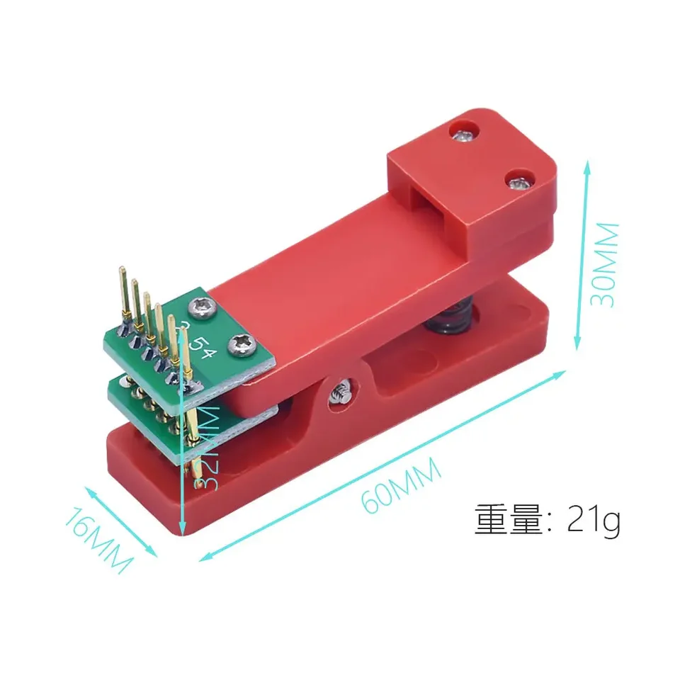 Soporte de prueba PCB con pinza y fijación, con sonda Pogo Pin de 2.54mm para descarga y grabación de programas, 3P-10P completo 6