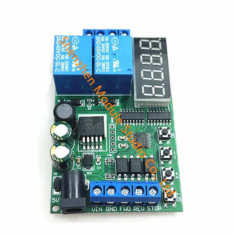 Io53a02 dc 5-24v módulo de relé de atraso de ciclo 0.1s-999min interruptor de controle de tempo ajustável relé de tempo controlador reverso dianteiro do motor