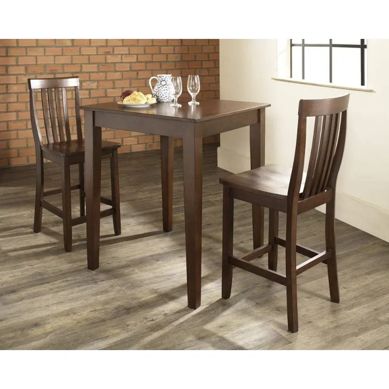 

Bar set with tapered leg table and schoolhouse stools livingroom furniture set bar furniture