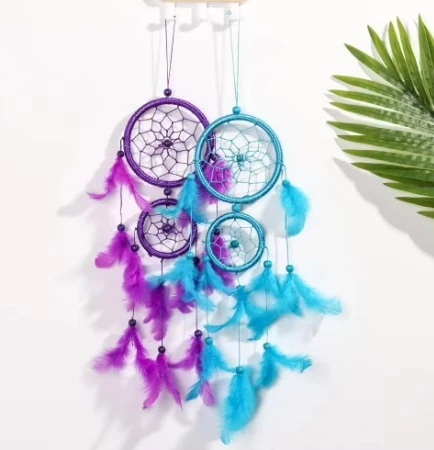 Dream Catching Net Feather Crafts Decor Feathers Weaving Catching Up The Dream Angle Dreamcatcher Wind Chimes Style Religious