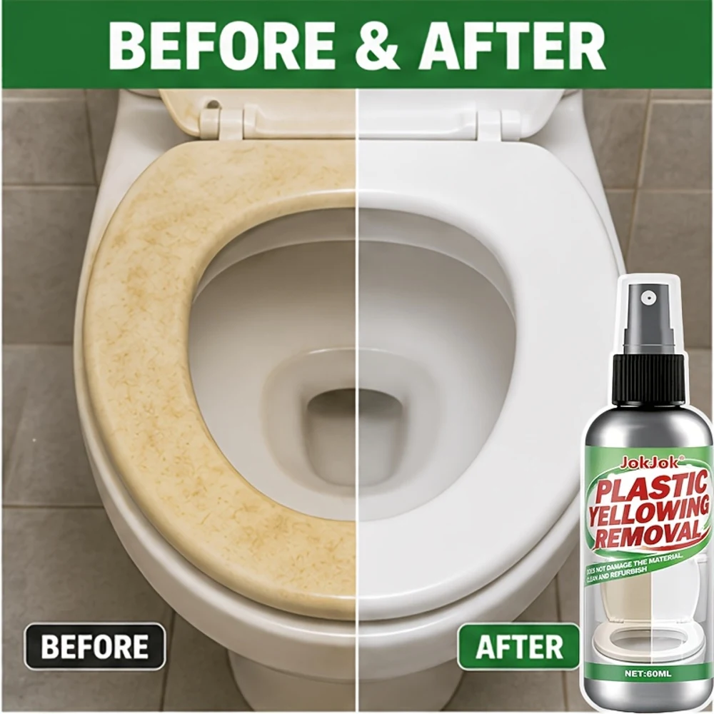 Plastic Renewal Spray for Toilet Seats, Household Bathroom Care Solution for Yellowed Toilet Lid Surfaces