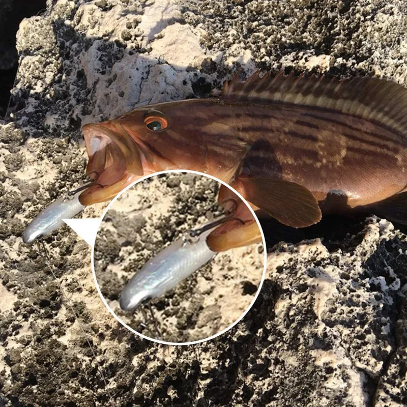 5 szt. Zestaw przynęt wędkarskich Miękka przynęta 8 cm / 2,8 cala Sztuczna przynęta Fajne haczyki wędkarskie — zdjęcie 7