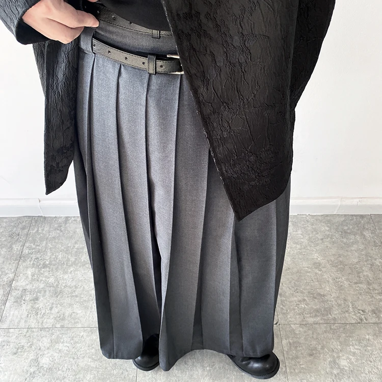 Double Belt Pleated Skirt for Men and Women Japan Harajuku