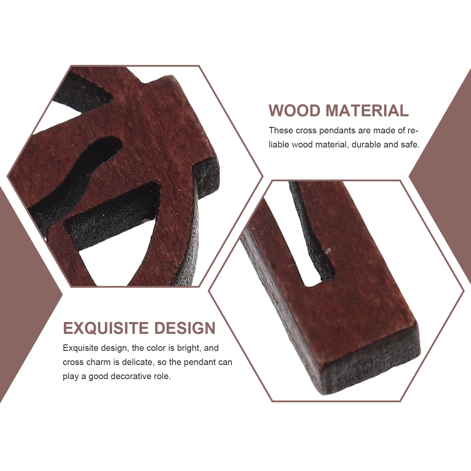 

20pcs Wooden Cross Pendants Natural Small Craft Making Charms For Diy Jewelry Supplies Decoration Handmade Accessories