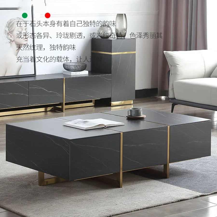 

Home Coffee Table Modern Platform Rectangular Unique Coffee Table Sofa Ornament Italian Black Colours Luxury Mesinha Furniture