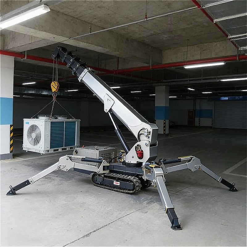 Spider Crane 4 Ton Hydraulic Telescopic Boom Crawler Crane with Rubber Tracks for Factory Equipment Installation Customized Sale