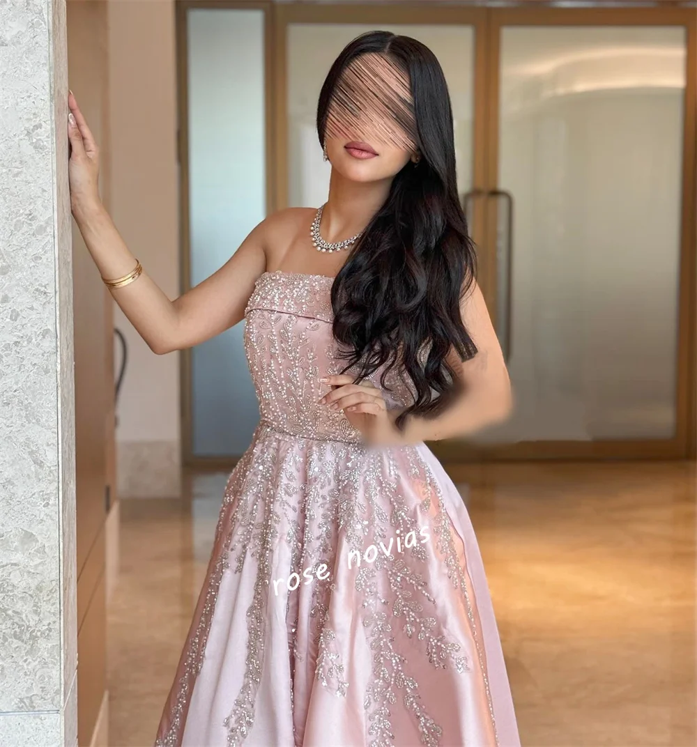 Sukienka wieczorowa bez rękawów z aplikacjami z brokatu na zamówienie, luksusowa, długa, w kształcie litery A, szyta na miarę, elegancka, na specjalną okazję, na przyjęcie, ślub, olśniewająca.