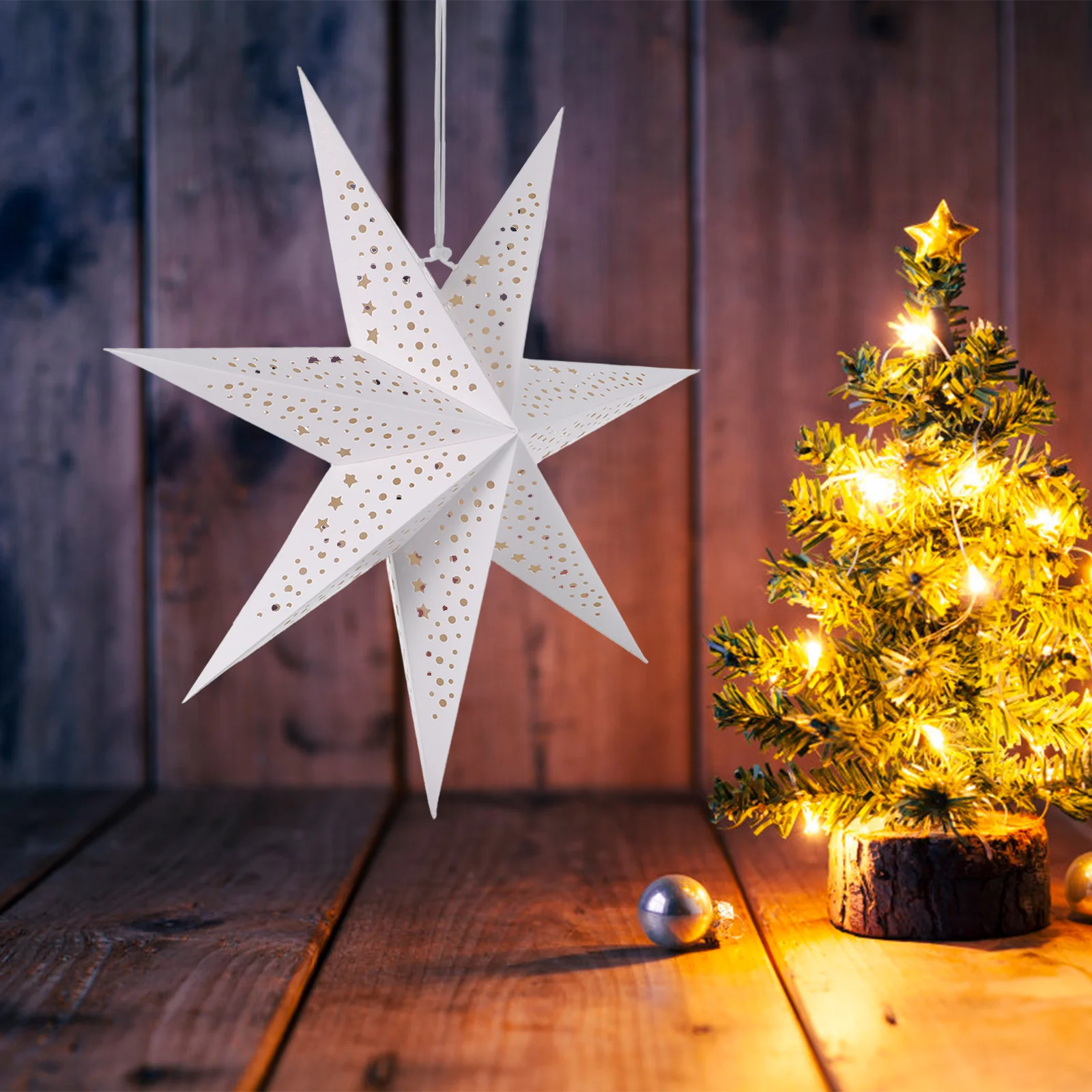 

3pcs 3D Paper Lampshade Hanging Pendant For Christmas Xmas Party Home Decor Ceiling Lighting Accessory