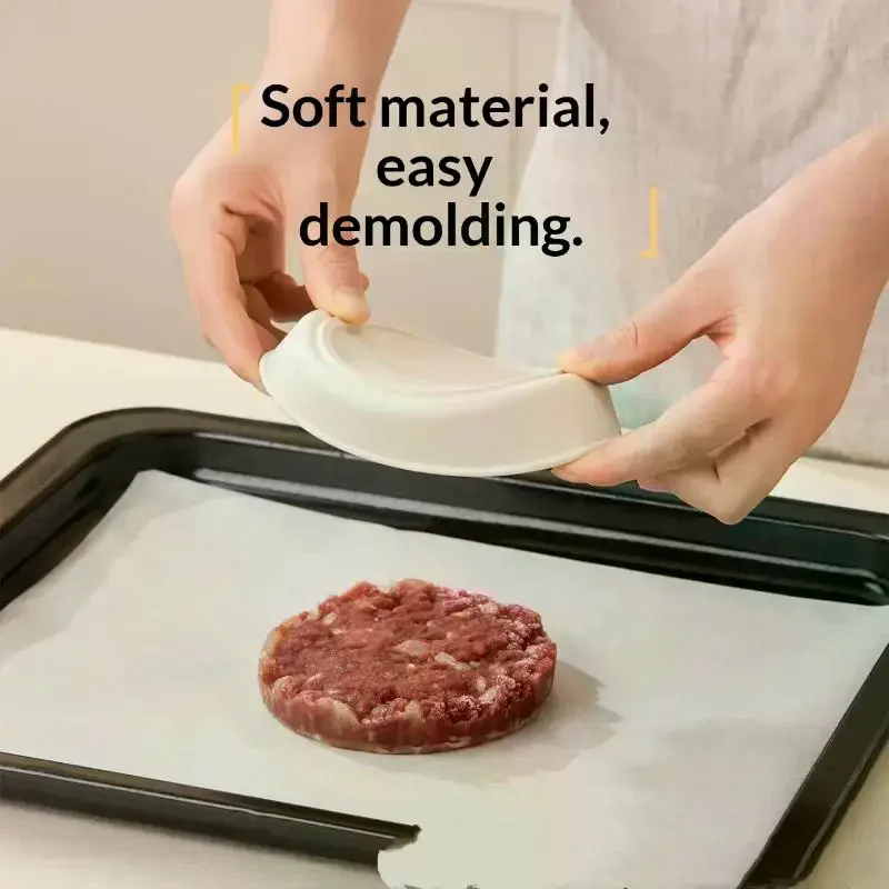 Ronde Rundvlees Patty Siliconen Lunchbox Magnetron Verwarmde Siliconen Vershouddoos, Snack Salade Bento Box