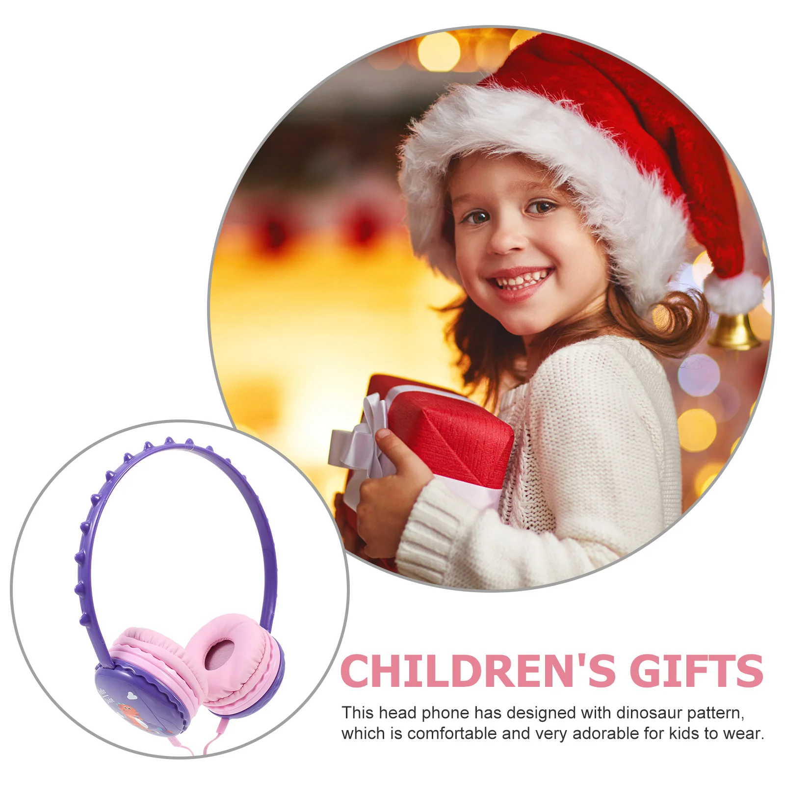 

Little Dinosaur Headphones Kids Children Wired Headset Toddler Earphones Purple Abs Child Comfortable Ergonomic Non Pressure Fit