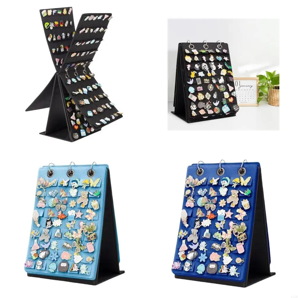 

Countertop Felt Badge Display Stand with Swivels Base and Book Decoration