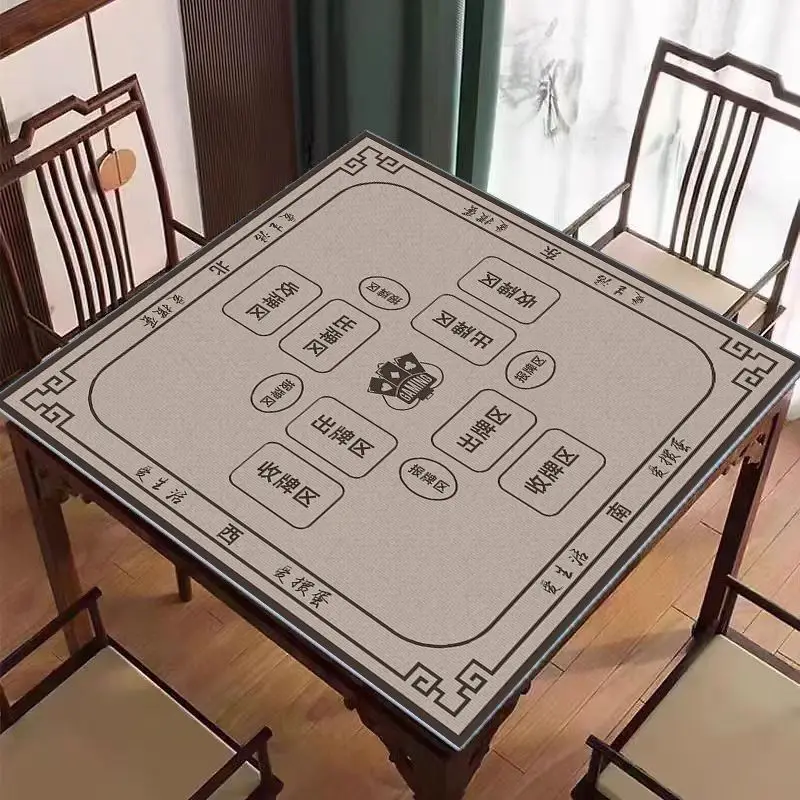 Poker Table Mat Beige Square Partition Card Layout Anti Slip Noise Reduction Desktop Mat Portable Desktop Decoration