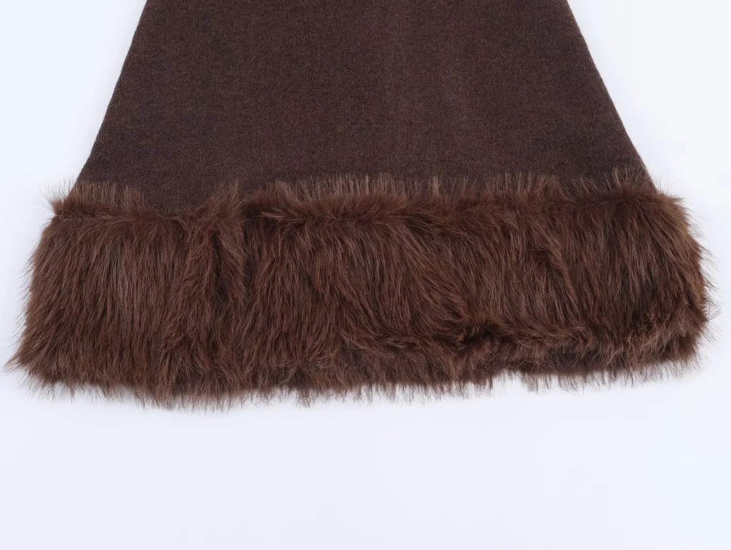 Autunno nuove donne abbigliamento europeo e americano effetto pelliccia artificiale splicing cappotto lavorato a maglia set di abiti in maglia