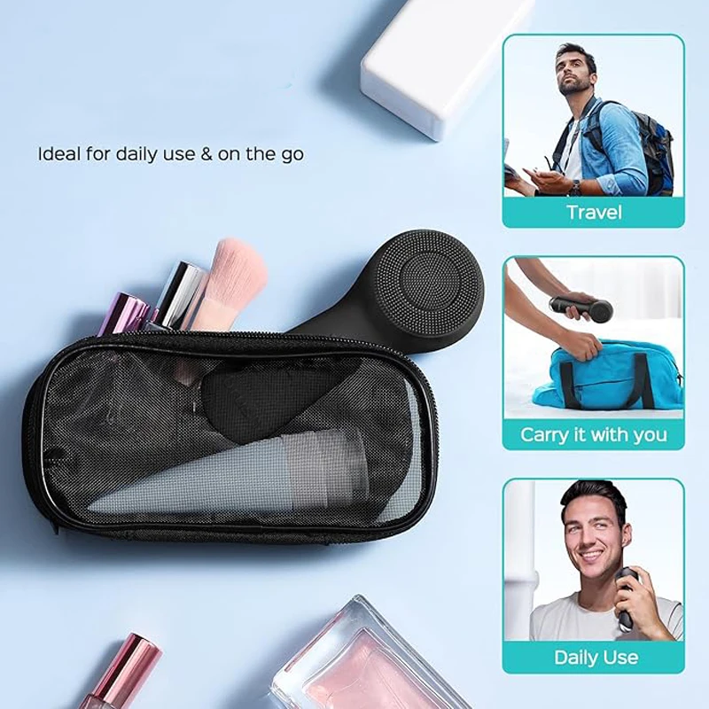 USB Charging Facial Brush, 360° Rotating Facial Cleaner, Silicone Facial Cleansing Brush, Facial Massager Vibration Massage view 5