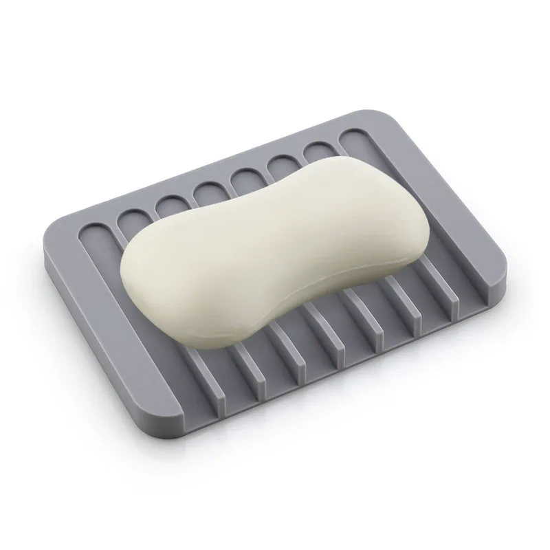 Drainable Kitchen Soap Dish Rust-proof Soap Tray Flexible Self-draining Soap Holder Tray for Bathroom Kitchen Anti-skid for Home