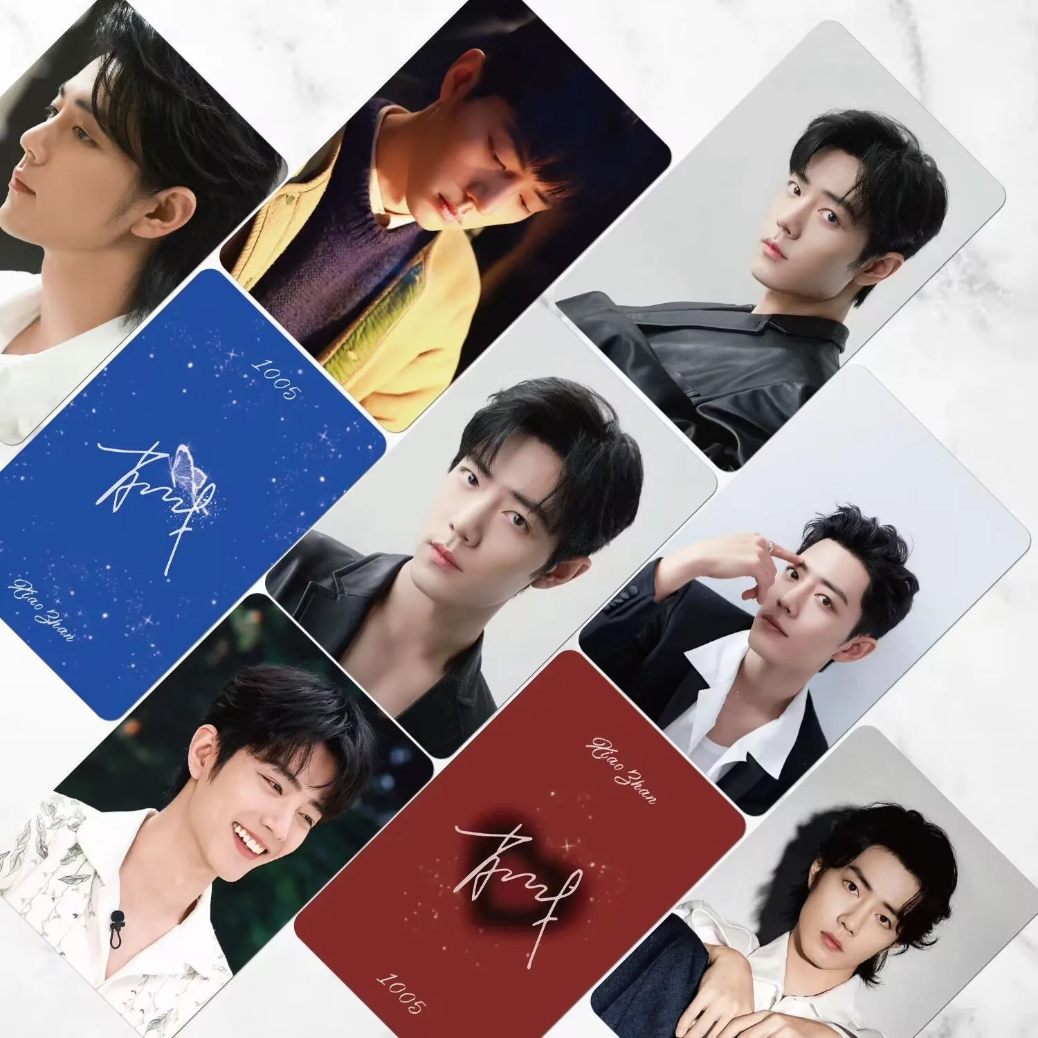 Xiao Zhan レーザー ミニ カード 55 最新のセルフプリント ポラロイド 3 インチ コレクターズ エディション ハード カード レーザー フラッシュなし