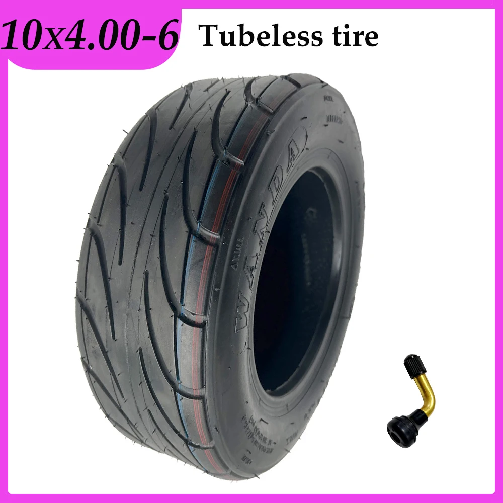 Wanda 10x4.00-6 Tubeless Tire with Vavle for Electric Scooter 10*4.00-6 High-quality Wear-resistant Vacuum Tyre Parts