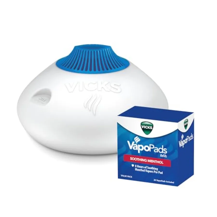 

Warm Steam Vaporizer and Humidifier 1.5 Gallon Tank, Night Light, Works with VapoPads + VapoPads with Original Menthol Formula