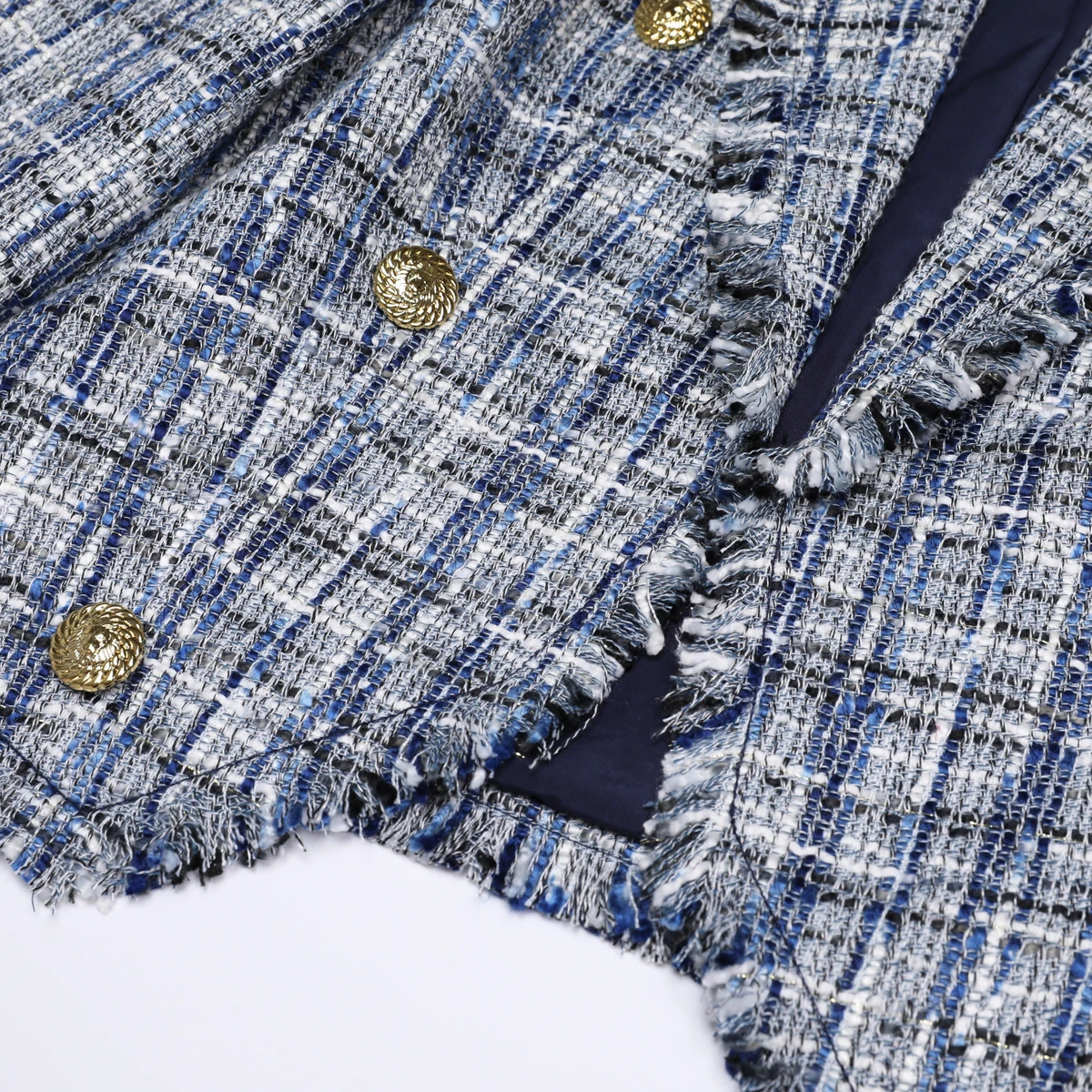 Nanyou الراقية الربيع والخريف نمط جديد مزاجه المألوف ركاب الخشنة تويد شرابة حافة بدلة طويلة الأكمام #5