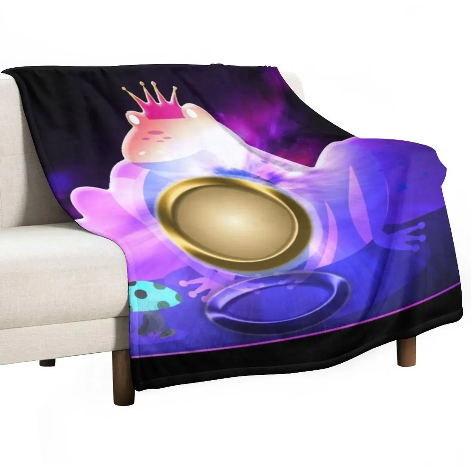 

blacklight frog hypercolor - frog on a mushroom galaxy Throw Blanket heavy to sleep For Baby Baby Blankets