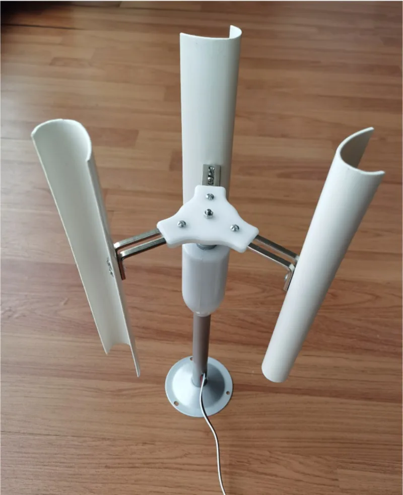 New vertical axis wind turbine model, three-phase permanent magnet generator, windmill making DIY