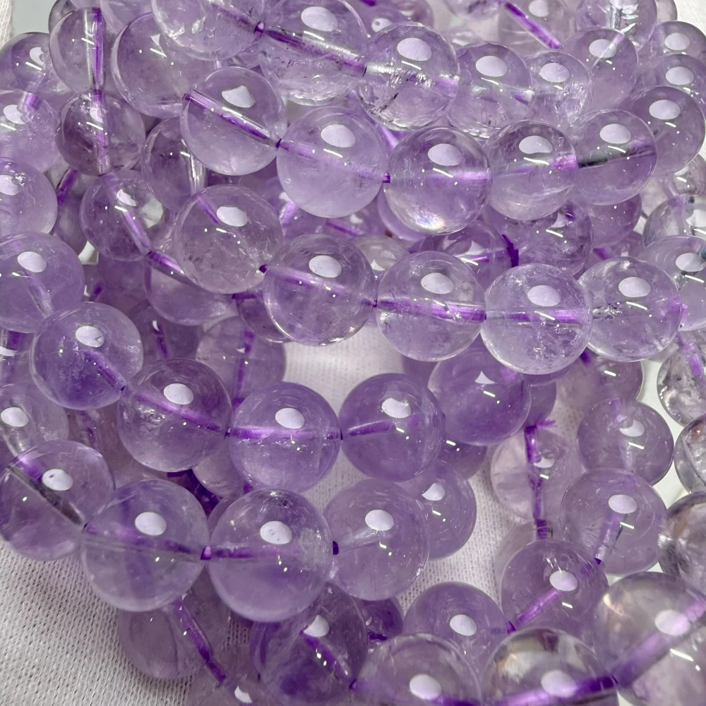 Meihan Natürliche Echte Top Lavendel Azeztulit Quarz Hochfrequenz Quarz Glatte Runde Perlen Für Schmuck Machen Armband – Detail 4