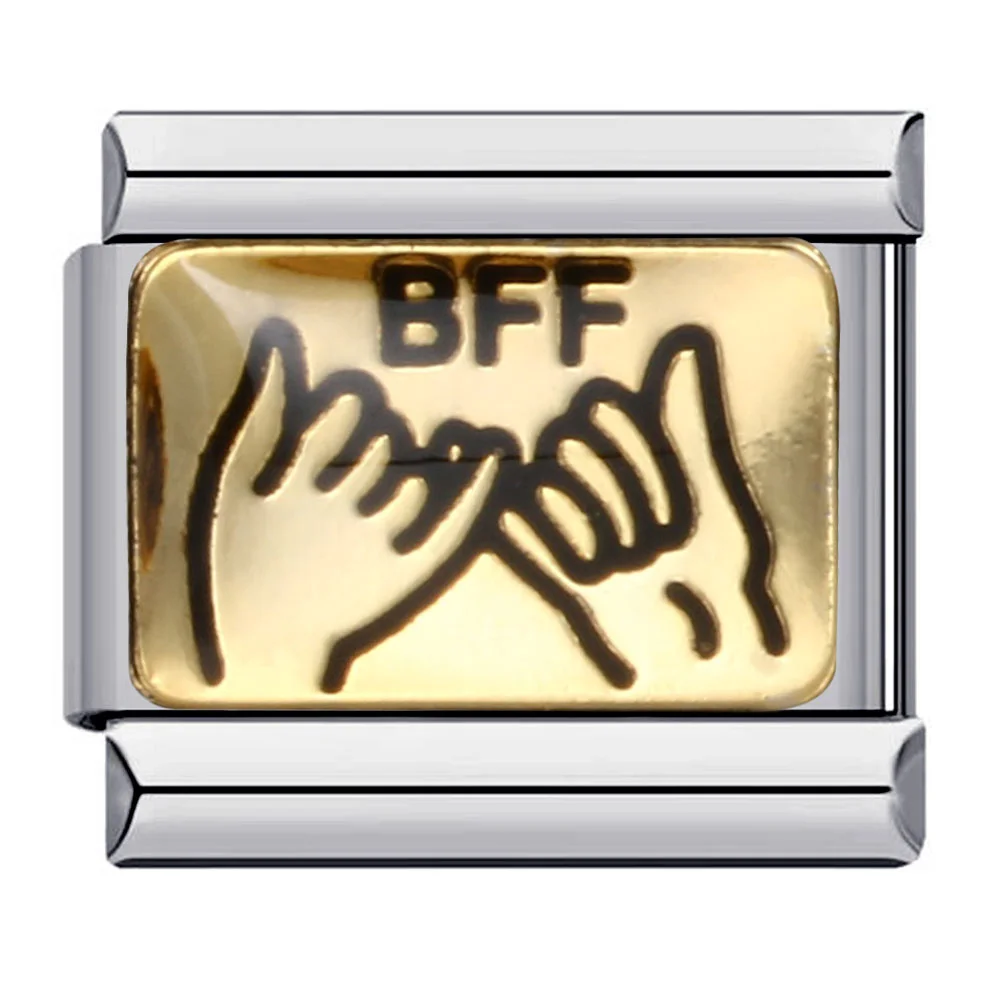 URING New Graduation Forever BFF Best Friend Book Heart Charm Italian Links Fit 9mm Bracelet Stainless Steel Making DIY Jewelry