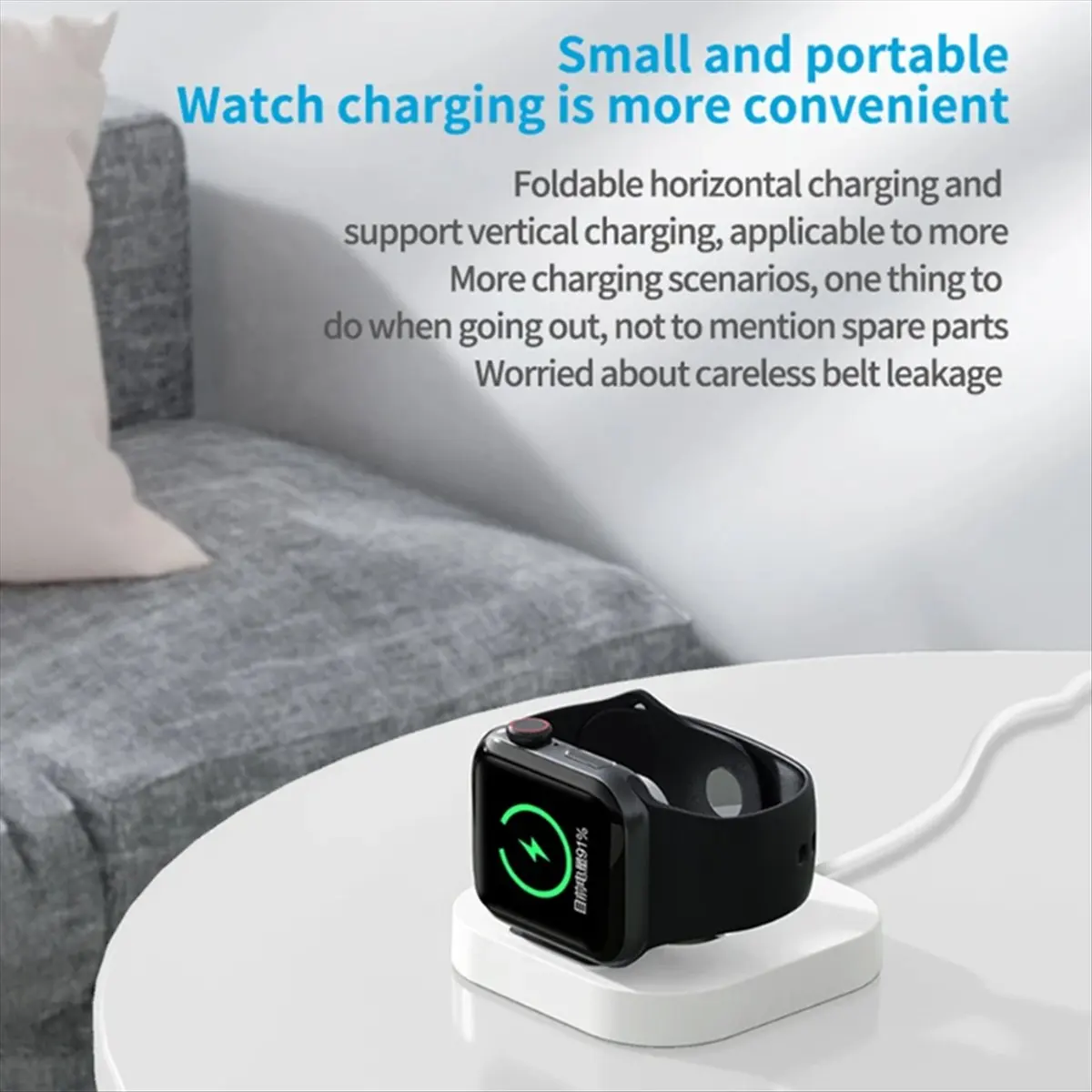 #18R Electronics Accessories,2 In 1 Portable Wireless Charger For Apple Watch Series 9 8 7 6 5 4 B (White)