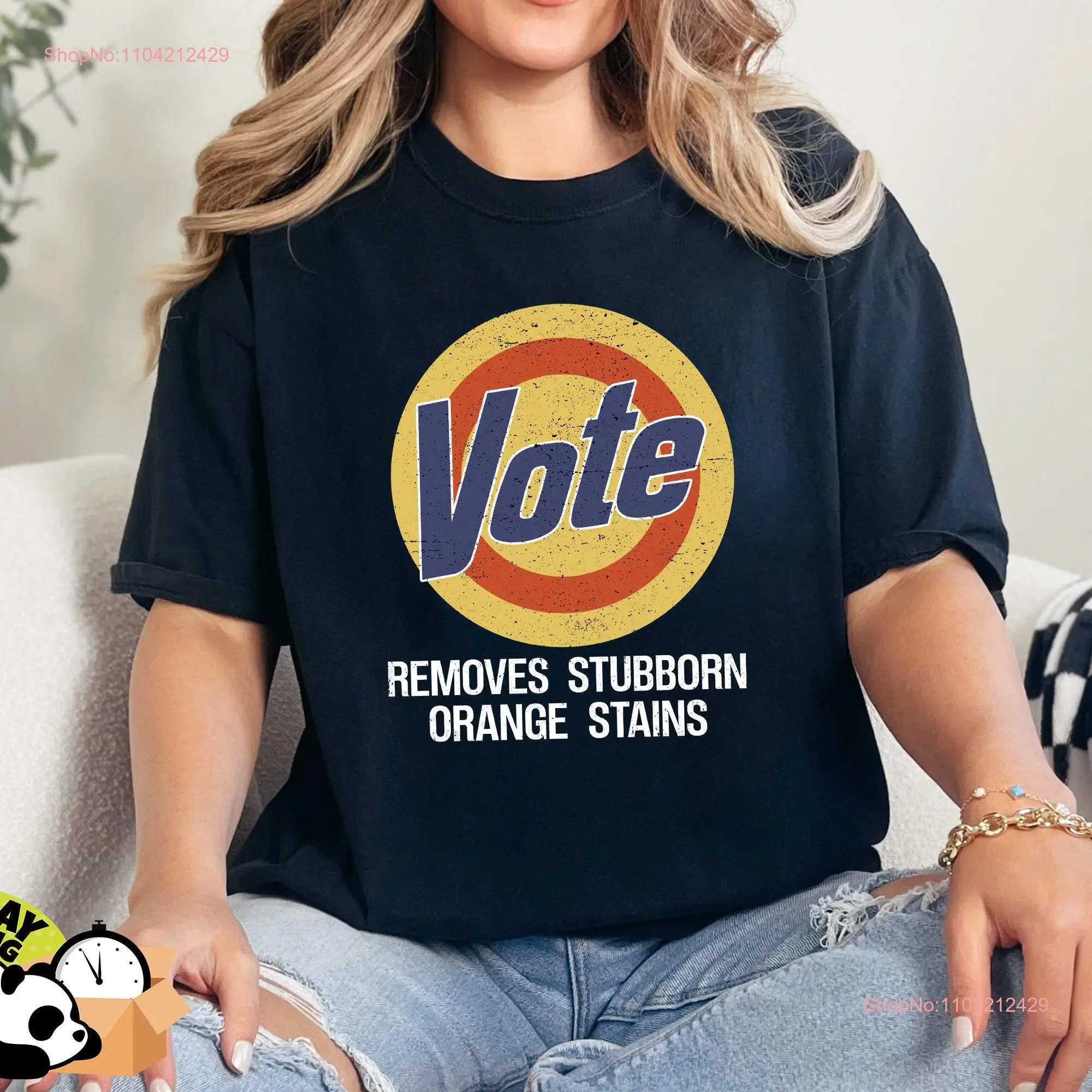 Comfort Colors Vote Removes Stubborn Orange Stains T Shirt Anti Trump Political Remove Stubborns GifT