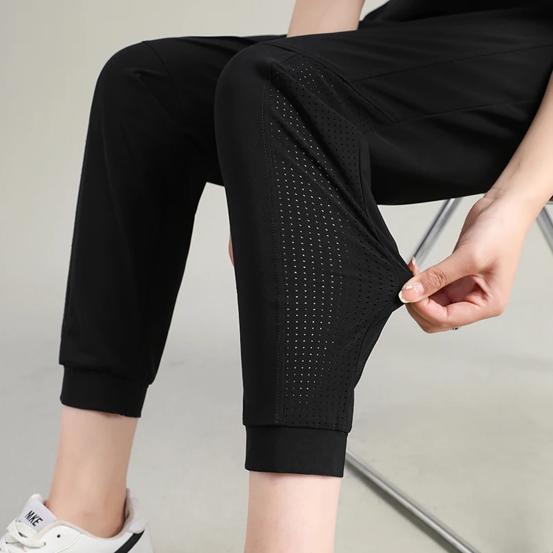 JJSports-Pantalon élastique pour femme, 9 points, fin, décontracté, tendance, été