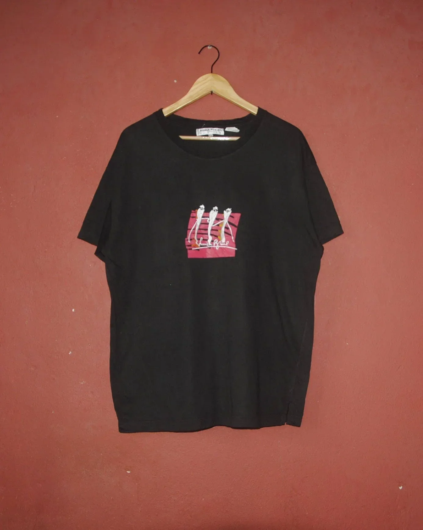 Vintage SONIA RYKIEL Paris T shirt size X Large 1990s High Fashion designer tee Streetwear hipster Made in France