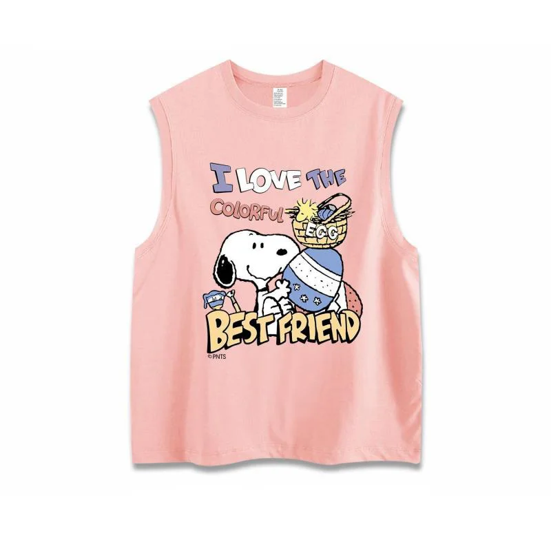 New Kawaii Snoopy Anime Cartoon Cute Print Camisole Vest T-Shirt Couple Clothes Summer Versatile Top Toys for Girls