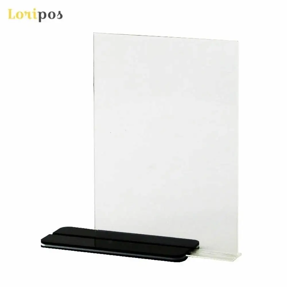Double-sided T-type Acrylilc Desk Sign Holder Card Display Stand Table Menu Photo Frame