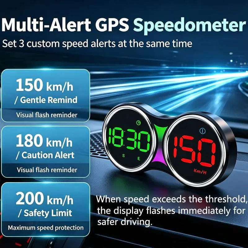 G27 GPS HUD Head Up Display Speedometer for Car Truck Digital MPH KMH Built-in GPS Beidou Dual Satellite Positioning