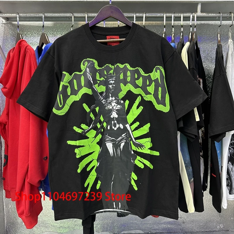 

Fashion New Goddess Print GOD SPEED T Shirt Daily Casual Niche Fashion Brand Godspeed Short Sleeve Men Women