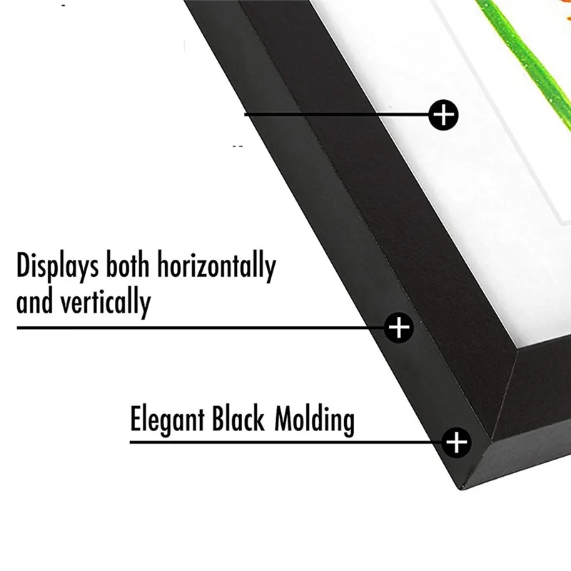 เด็กพลิกกรอบรูปเปิดด้านหน้าเด็ก Art จอแสดงผลกรอบ 13.8X10.4 นิ้วสําหรับเด็กวาด Crafting (สีดํา,2 ชิ้น)