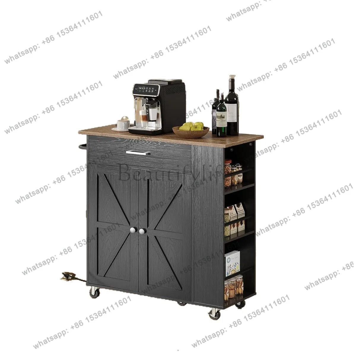 Cross-border push dining cart customization, simple large-capacity storage, multi-functional shelf