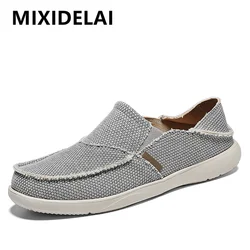 Nuovo arrivo primavera estate comode scarpe Casual Lightweigh scarpe di tela da uomo per uomo Slip-On Brand Fashion mocassini piatti scarpe