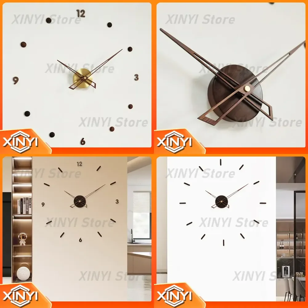 Relógio de Parede Moderno e Simples com Personalidade para Decoração de Casa, Escritório e Quarto – Sem Furos, Arte Criativa, Relógio de Quartzo Silen