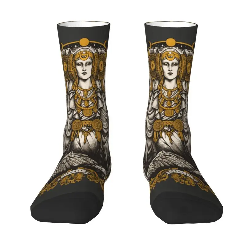Iberian Hecate Goddess Mens Crew Socks Unisex Cute Goth Occult Halloween Witch Spring Summer Autumn Winter Dress Socks