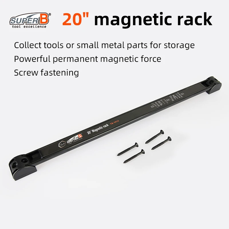 

Super B Bicycle Repair Tools 20" Magnetic Rack Metal Parts and Tools Collect Powerful Magnetic Bike Tools Storage Rack