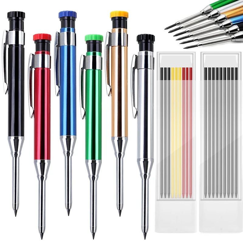 2.8mm מקצועי מתכת ראש ארוך לעיבוד עץ עיפרון מכני או מילוי עופרת, לכלי ציור הנדסי לסימון נגרים