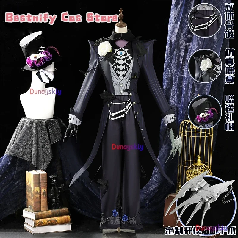 أزياء تنكري لعبة الهوية VJack كوسبفري الممزق زي الفنان القوطي في القرون الوسطى زي أنيمي RipperUgu شعر مستعار للعب الأدوار دعامة الأحذية Sui