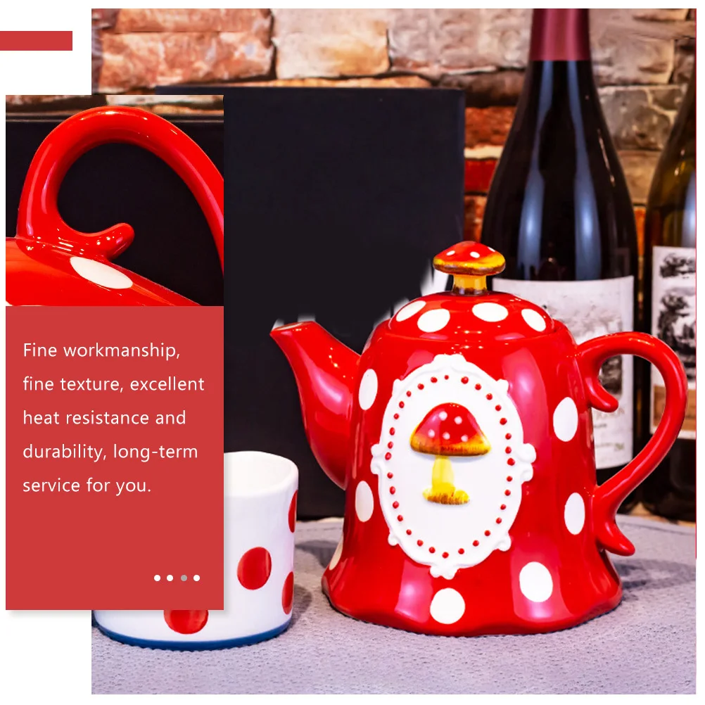 

Ceramic Water Kettle High Capacity Ergonomic Handle Easy to Clean Home Hotel Office Tea Coffee Milk Storage Pot