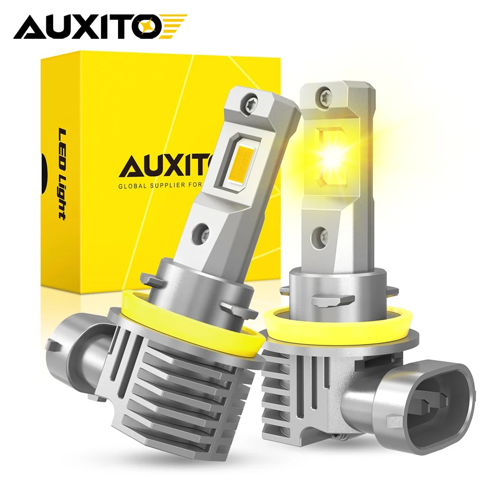 AUXITO 2Pcs H11 LED Fog Light Bulbs Canbus 3000K Yellow H8 H9 H16(JP) 9005 HB3 9006 HB4 LED Car DRL Driving Lamp 6500K White 12V