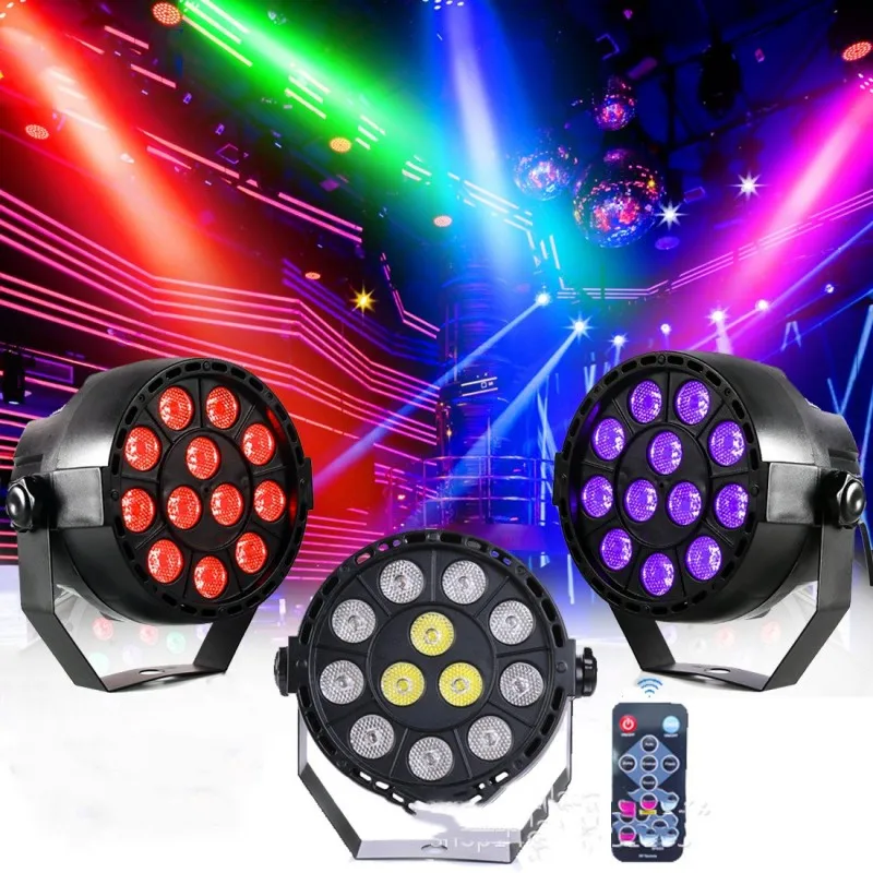 12 LED lampa Par RGBW UV w pełnym kolorze DMX512 Mini scena płaska lampa Par profesjonalne oświetlenie sceniczne imprezowy Bar wakacyjny klub