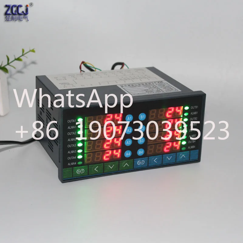 24V 8 channels digital thermostat Multifuncion 8 ways PT100 temperature controller measure multi points can work with 8 sensors